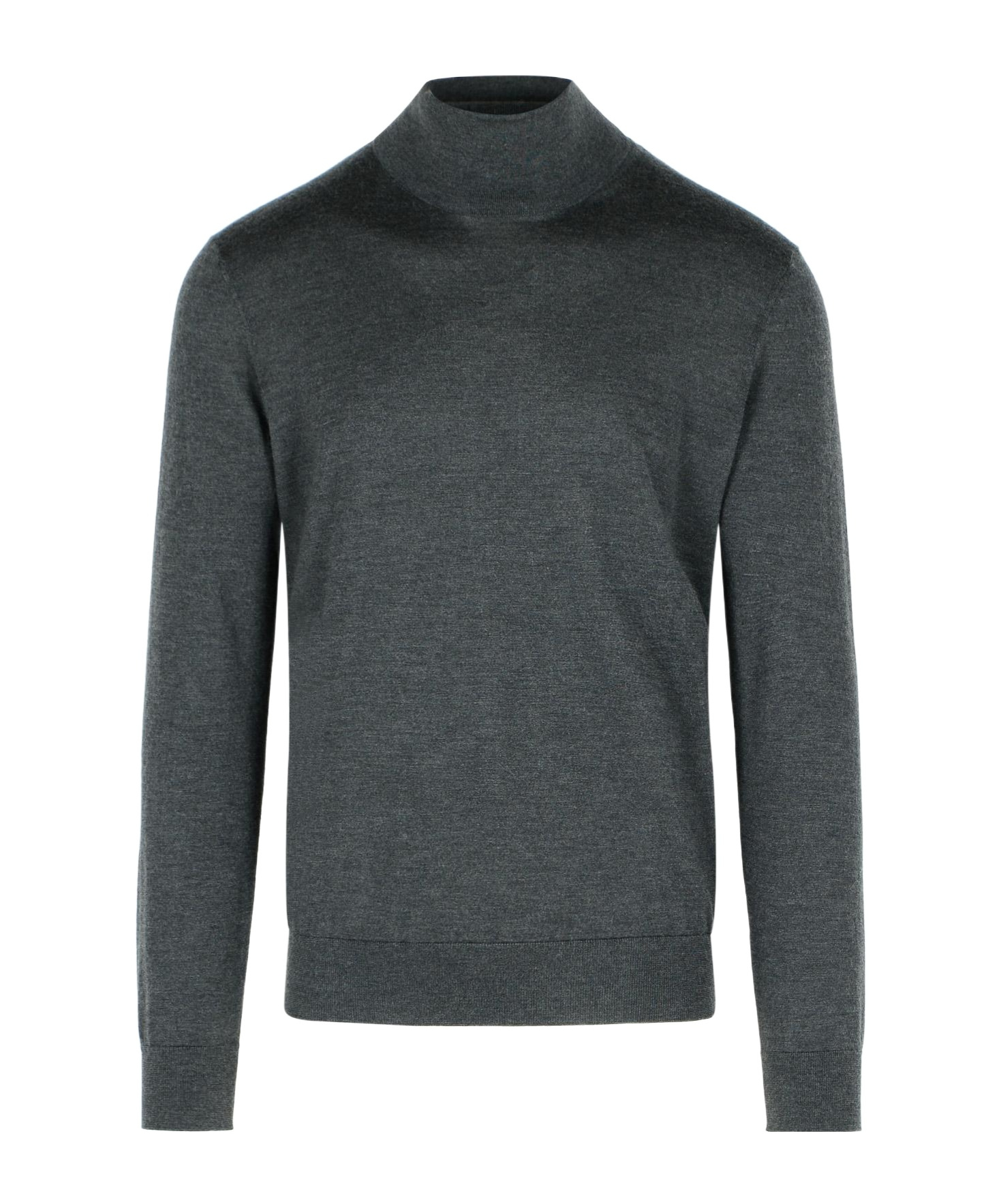 Zegna Cashmere Silk Turtleneck Knit Sweater In Gray