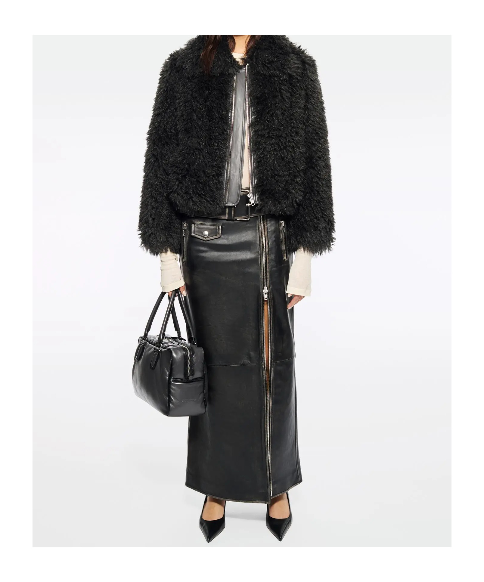 Stand Studio Zaylee Zip-up Blazer In Black