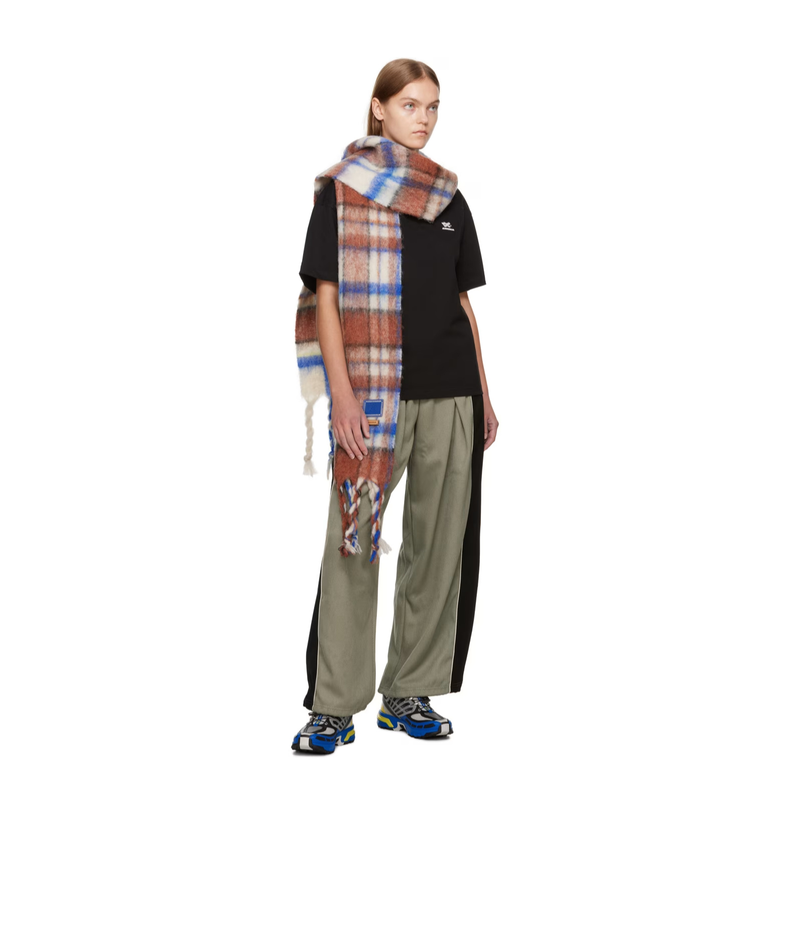 Ader Error Checked Knitted Scarf In Multicolor