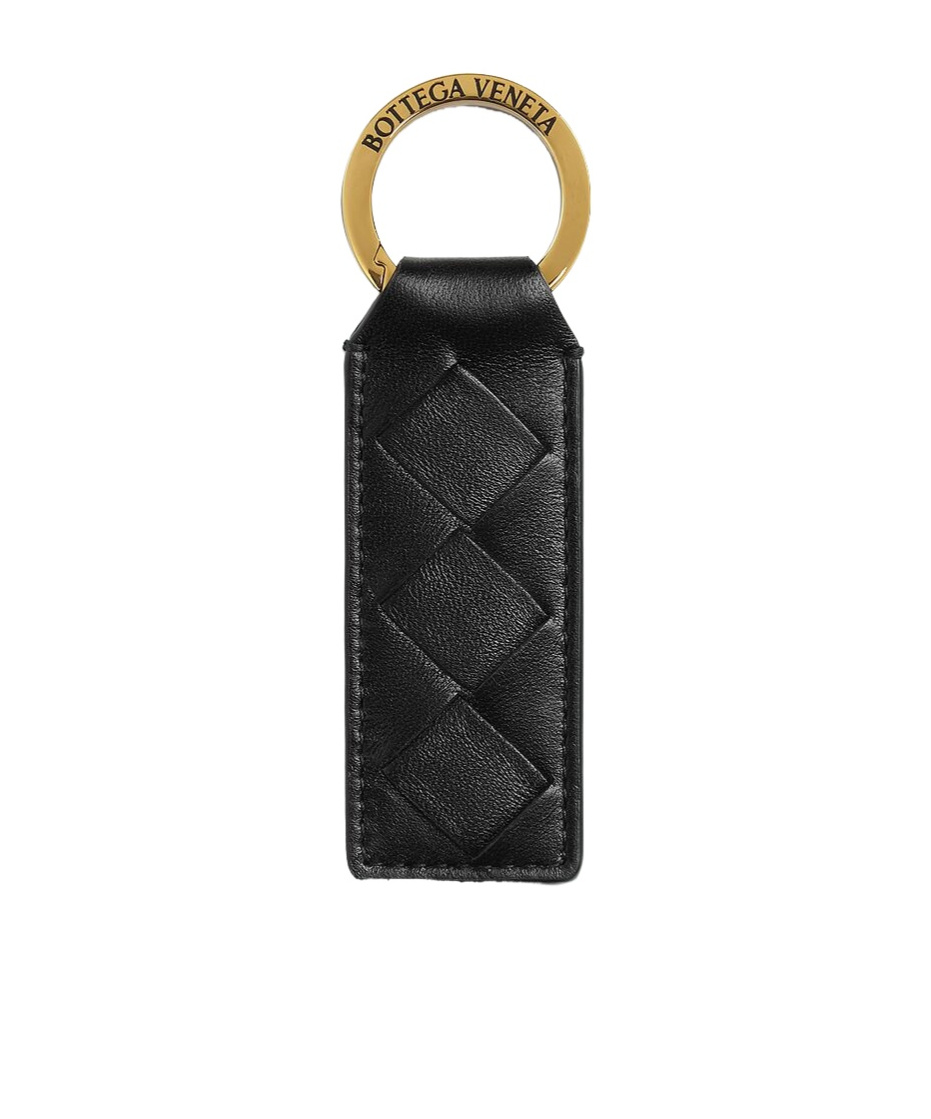 Bottega Veneta Tab Key Ring In Black