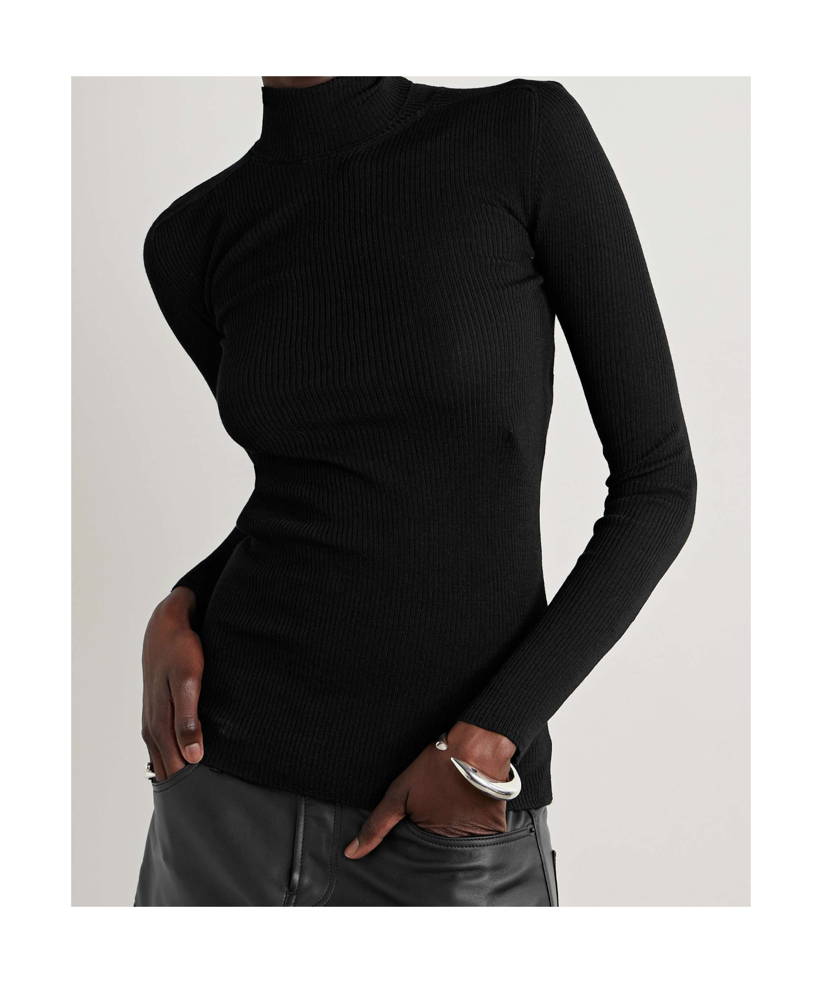 Wardrobe.nyc Rib Turtleneck Sweater In Black