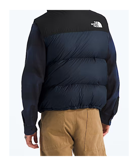 The North Face Retro Nuptse 1996 Black Down Jacket In Blue