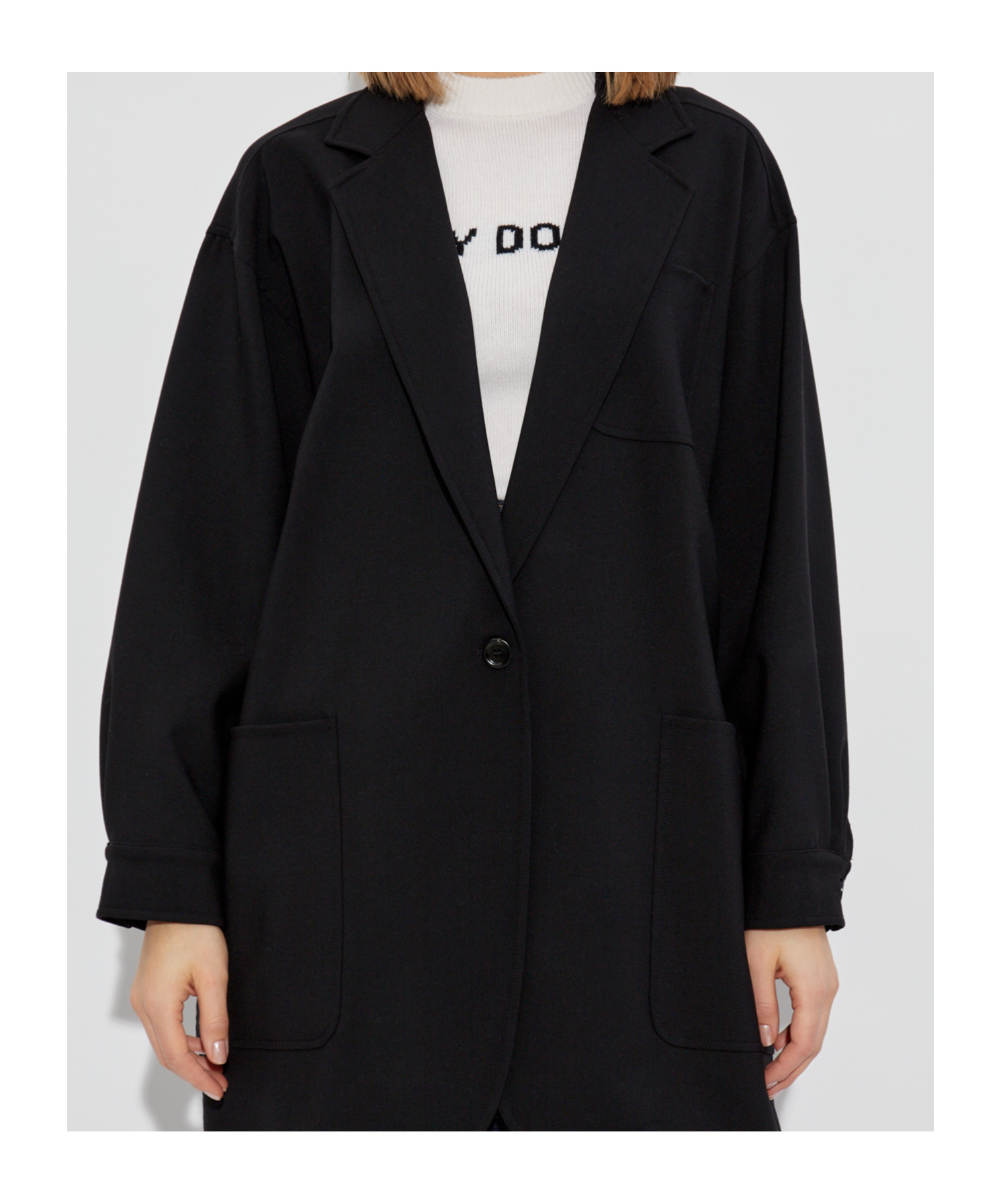 Shop Max Mara Orlaya Button Detailed Long-sleeved Jacket In Black