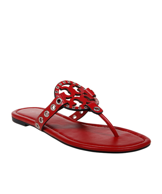 Tory Burch Miller Flip Flops In Red