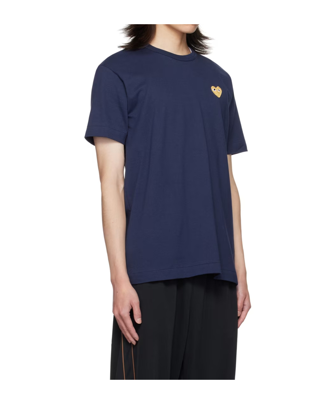 Comme Des Garçons Play Embroidered Heart T-shirt In Blue