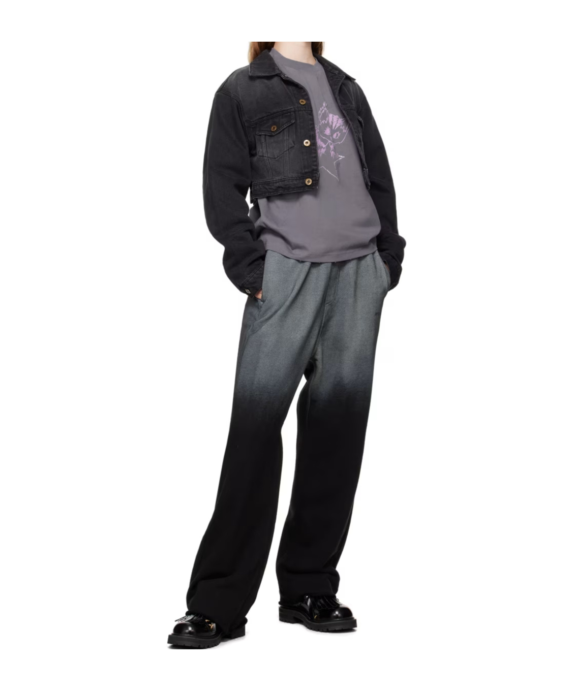 We11 Done Gradient Logo Sweatpants In Black