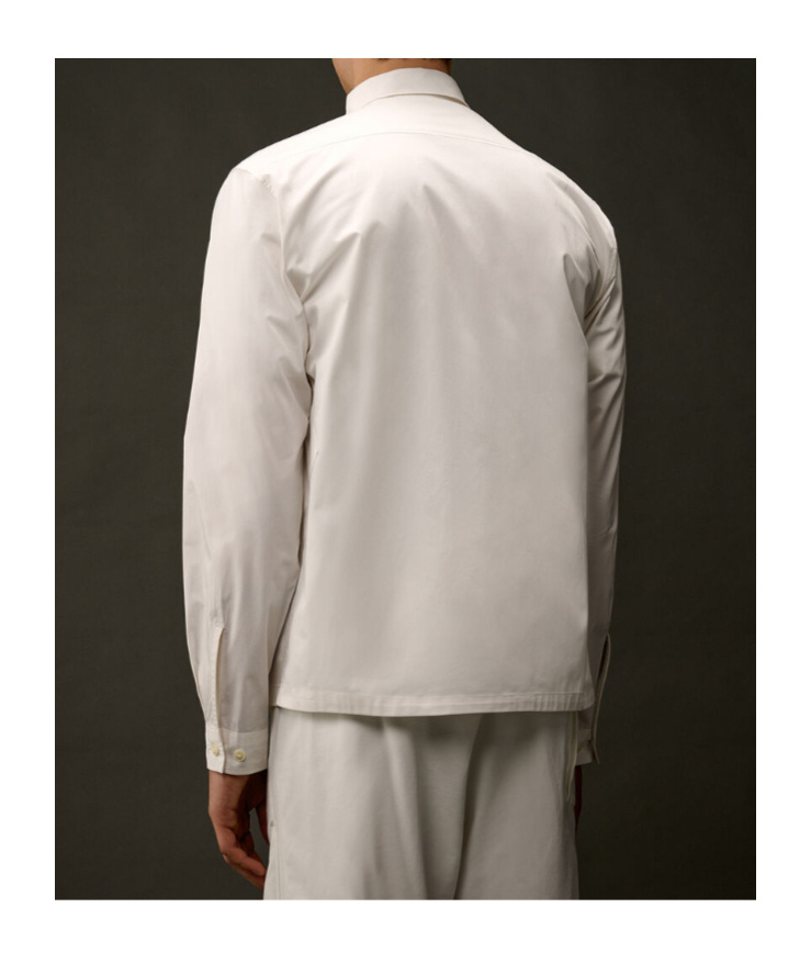 C.p. Company Structured Collar Cotton Shirt In White