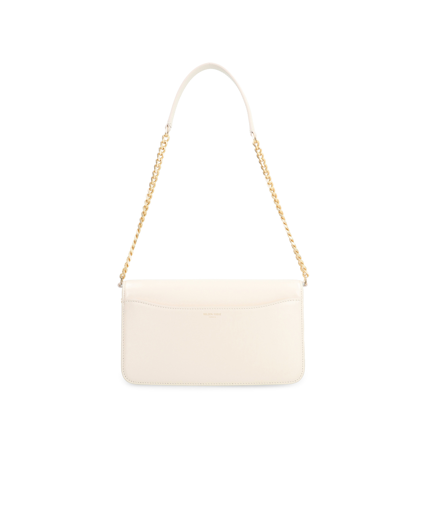 Golden Goose Gioia Flap Leather Shoulder Bag In White