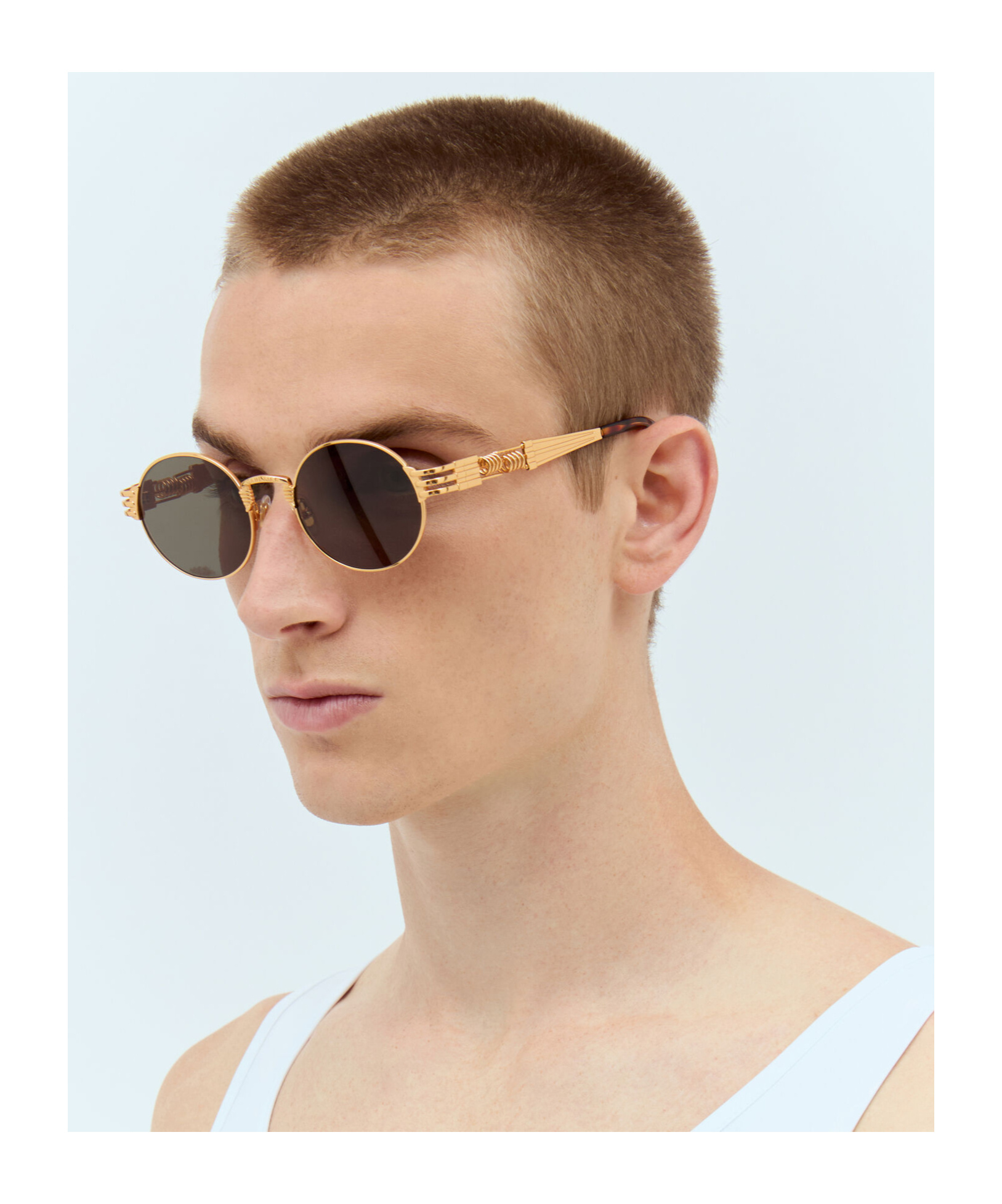 Jean Paul Gaultier X Karim Benzema Round-frame Sunglasses In Nude