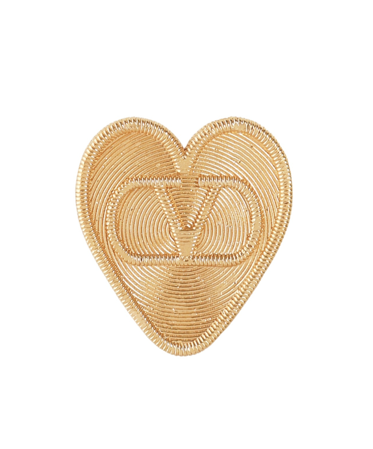 Valentino Vlogo Signature Heart-shaped Brooch In Gold