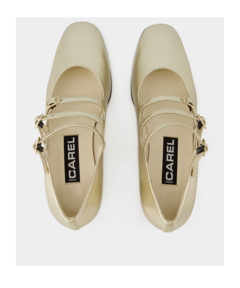 Carel Paris Round Head High Heels In Gold