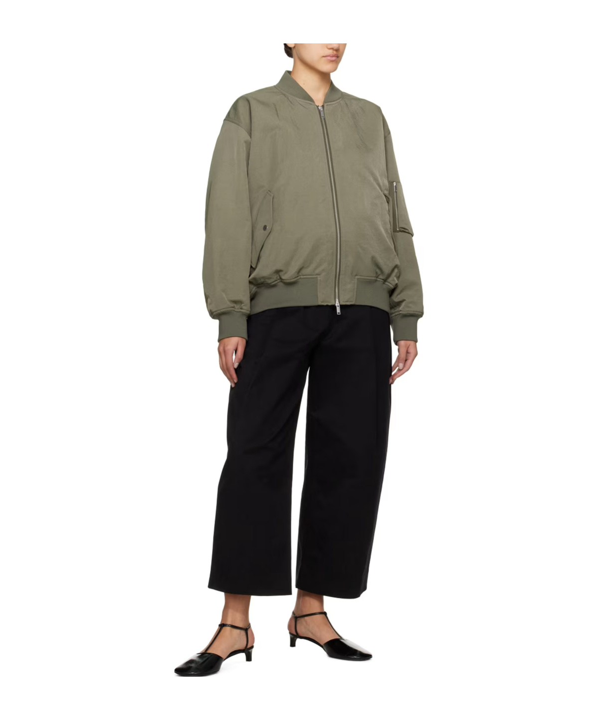 Studio Nicholson Kora Crinkled Bomber Jacket In Gray
