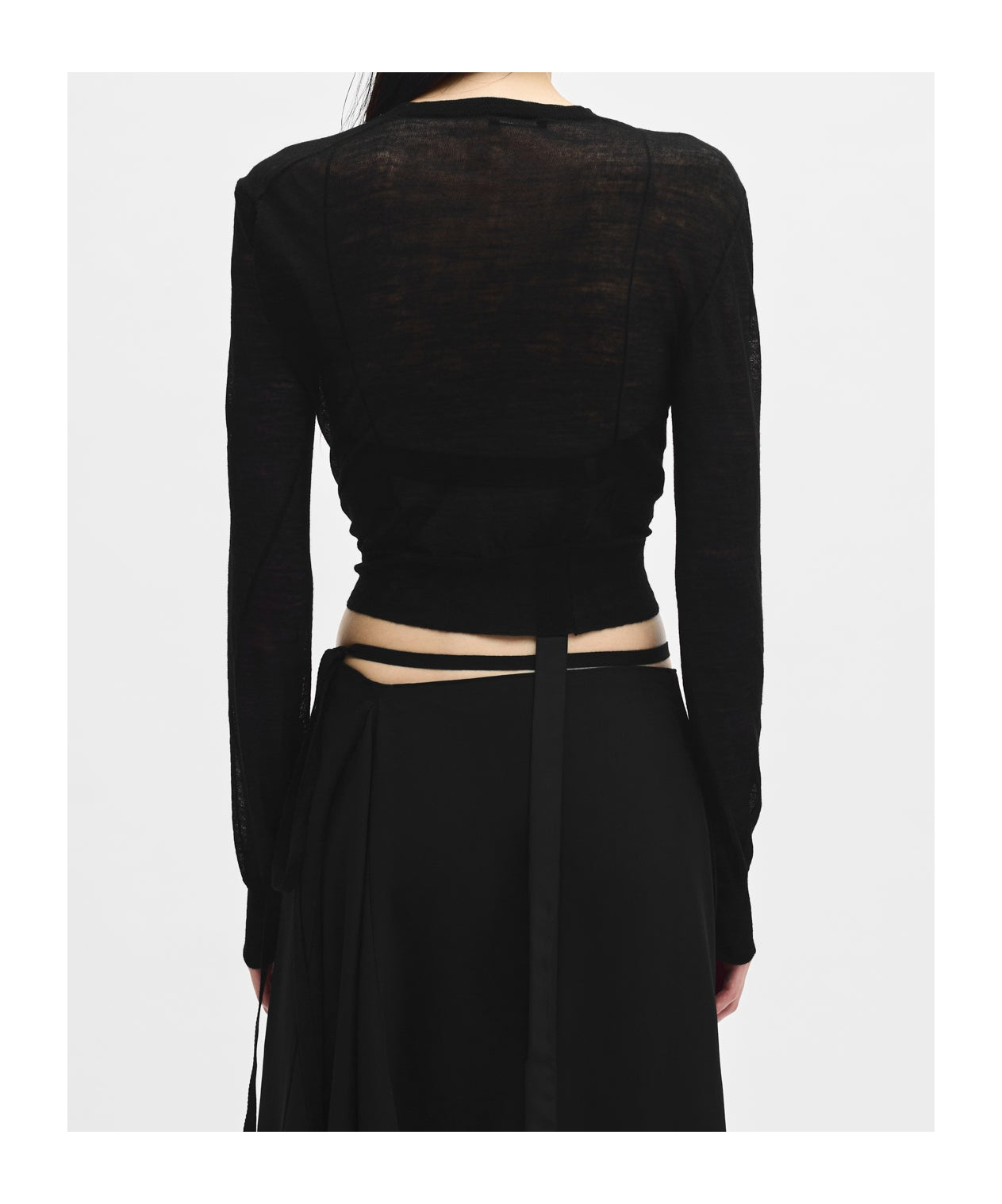 Ann Demeulemeester Magga Cropped Twisted Cardigan In Black