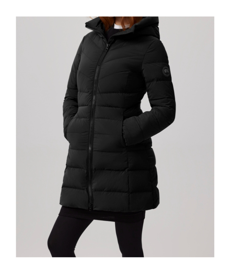Canada Goose Clair Hooded Puffer Coat In Black