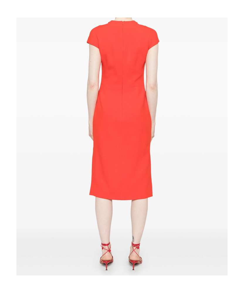 David Koma Cady Midi Dress In Orange