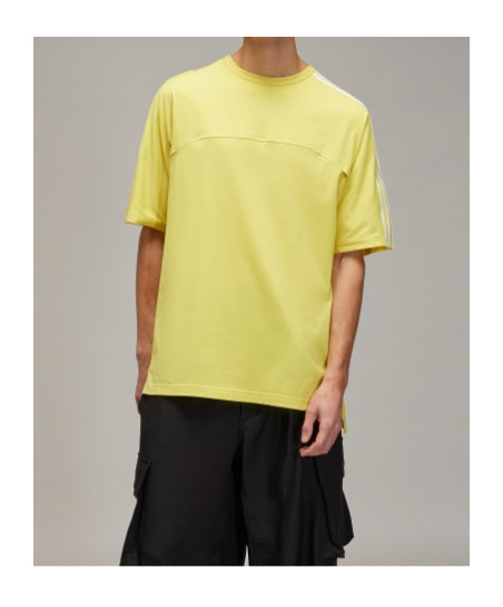 Y-3 Three-stripe Short-sleeved T-shirt In Yellow