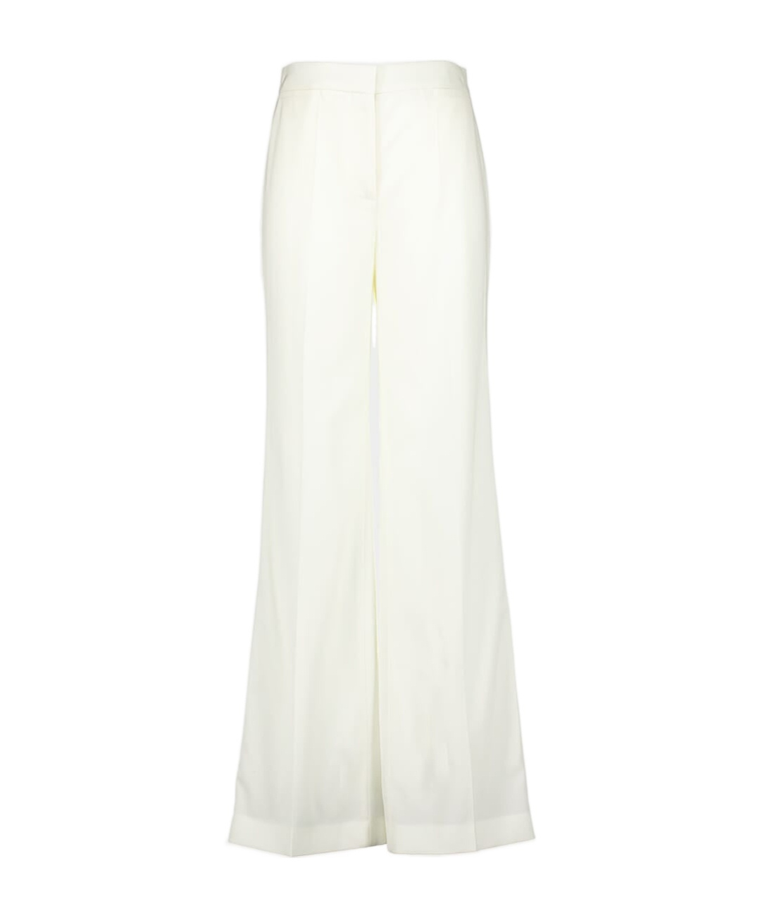 Stella Mccartney Womens Cream Iconic Pressed-creases Straight-leg High-rise Stretch-wool Trousers In White