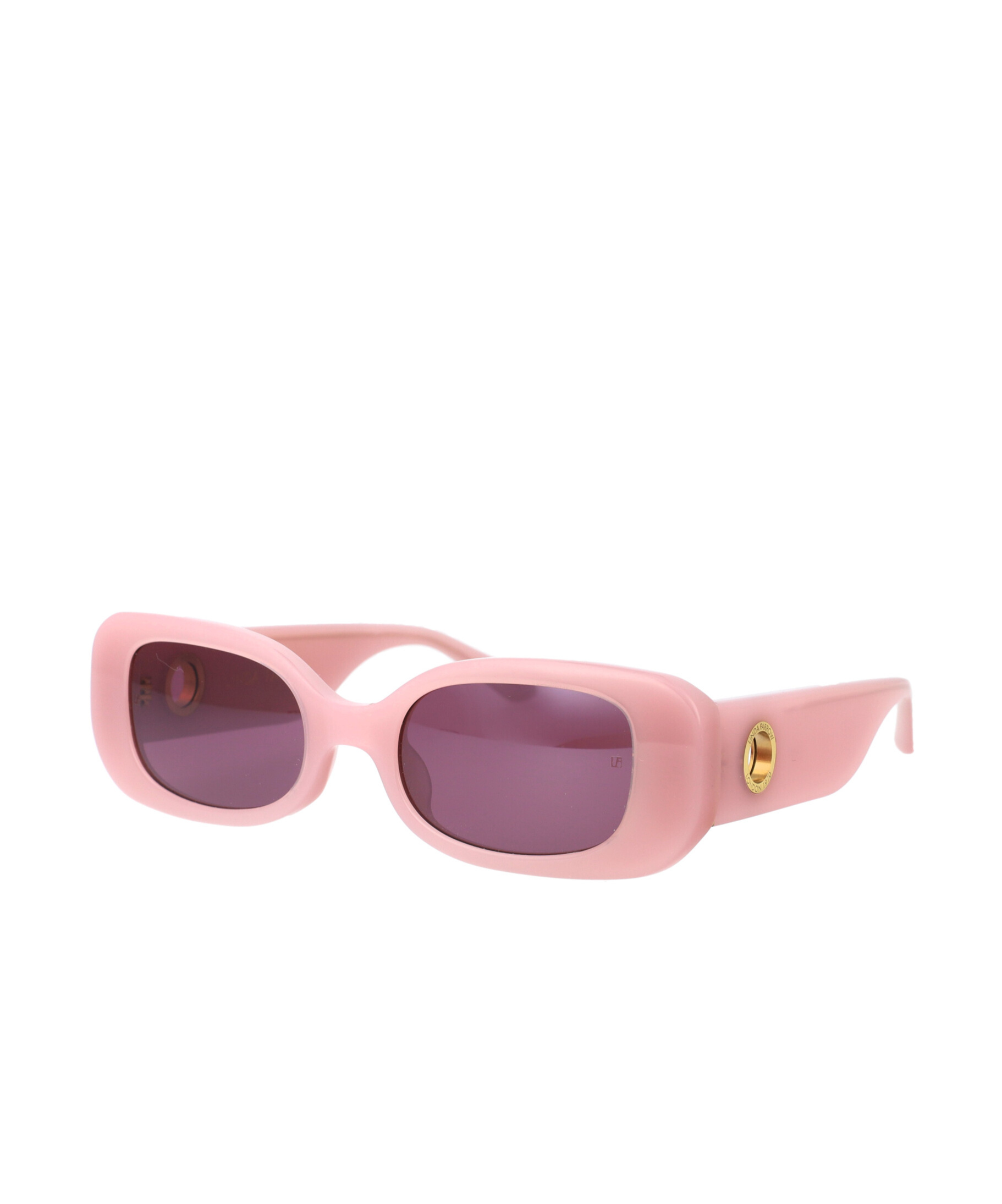 Linda Farrow Rectangular Frame Sunglasses In Pink