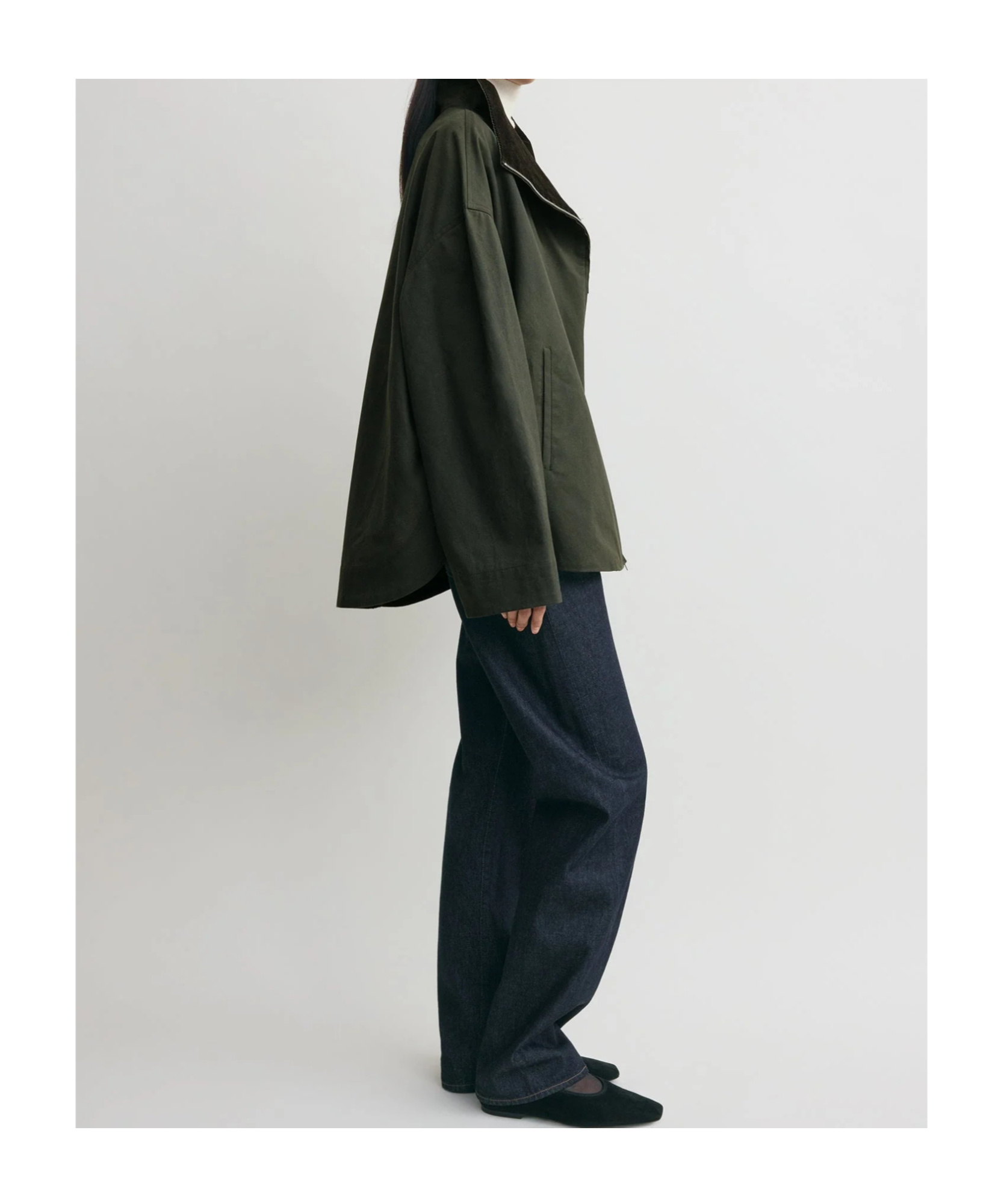 Totême Zipper Jacket In Green