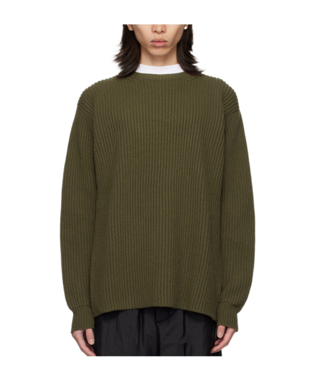 Jil Sander Round Neck Sweater In Green