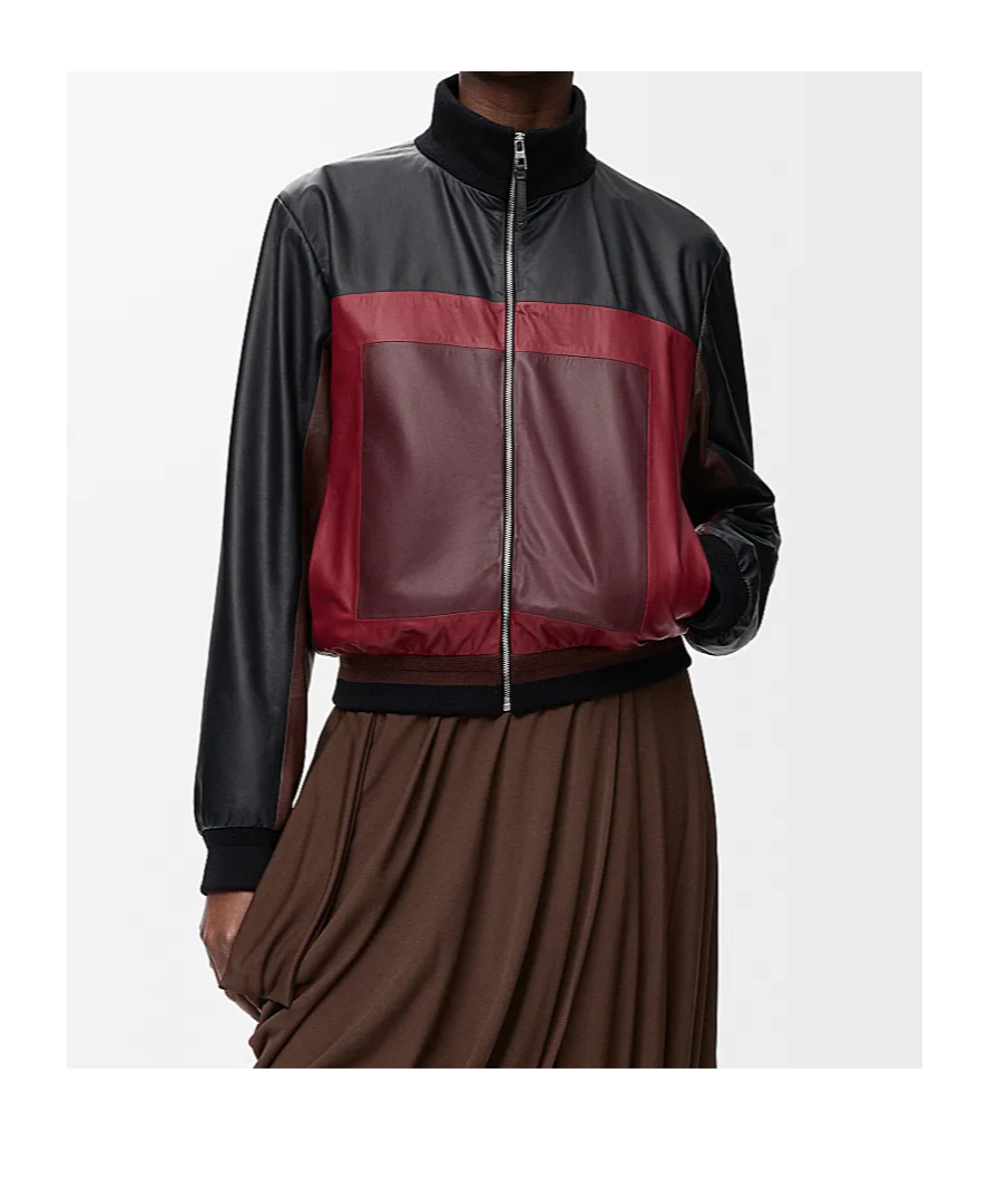 Loewe High Collar Cropped Jacket In Black