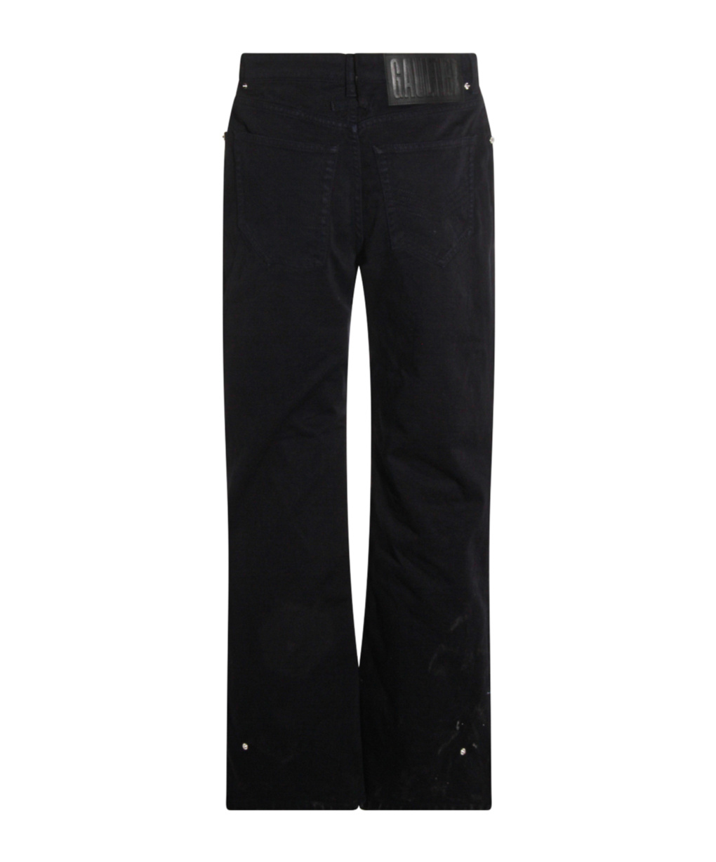 Jean Paul Gaultier Dark Blue Cotton Jeans In Black