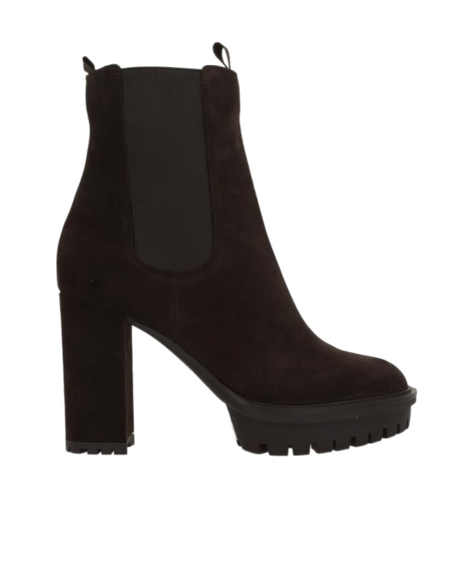 Gianvito Rossi 90 Suede Platform Ankle Boots In Brown