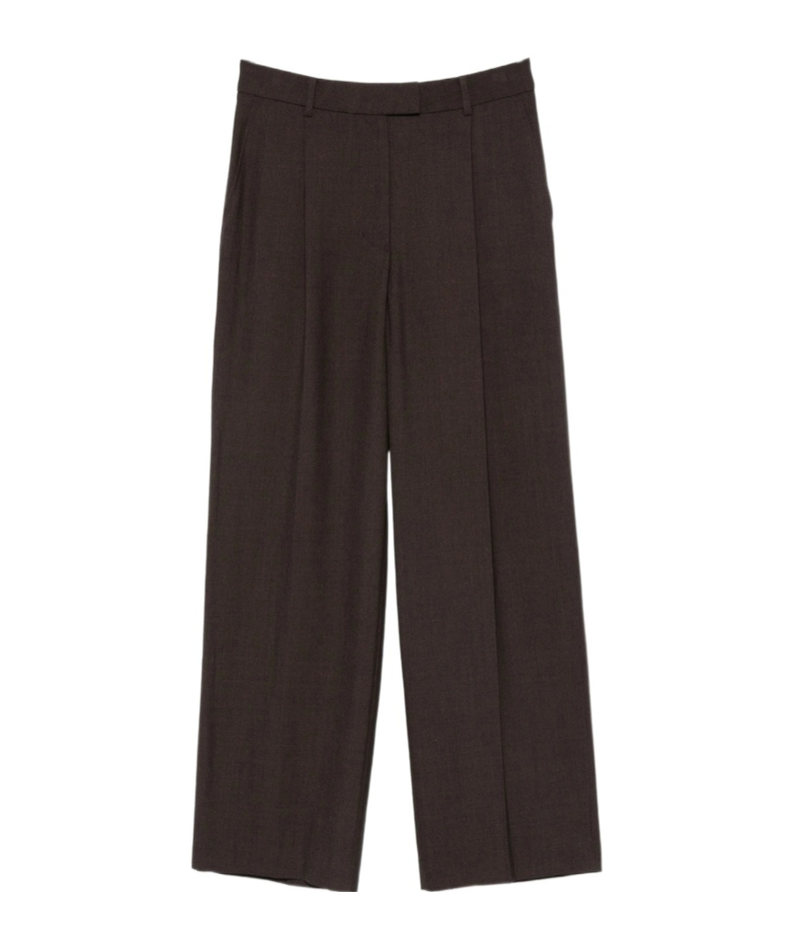 Low Classic Pleated-front Trousers In Brown