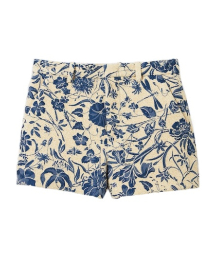 Gucci Flora Cotton Bouclé Jacquard Shorts In White