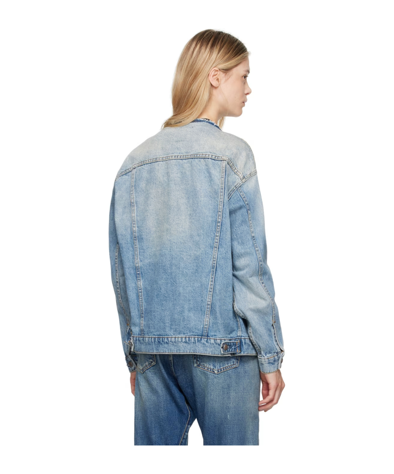 R13 FADED EFFECT DENIM COAT