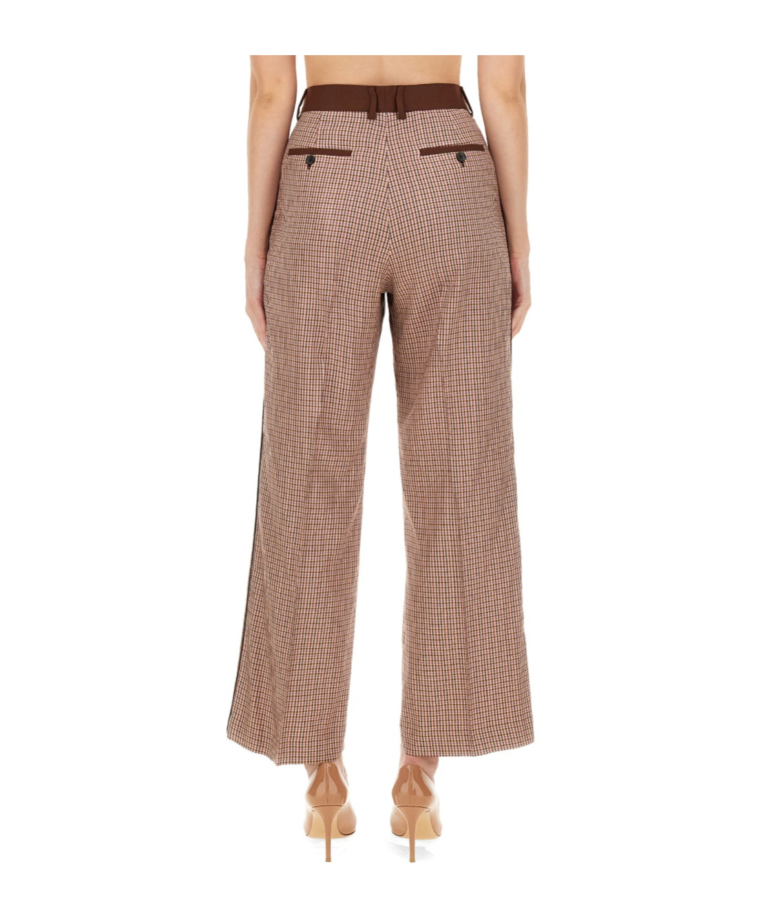 Ps By Paul Smith Ps Paul Smith Pleat Detailed Check Patterned Trousers In Brown