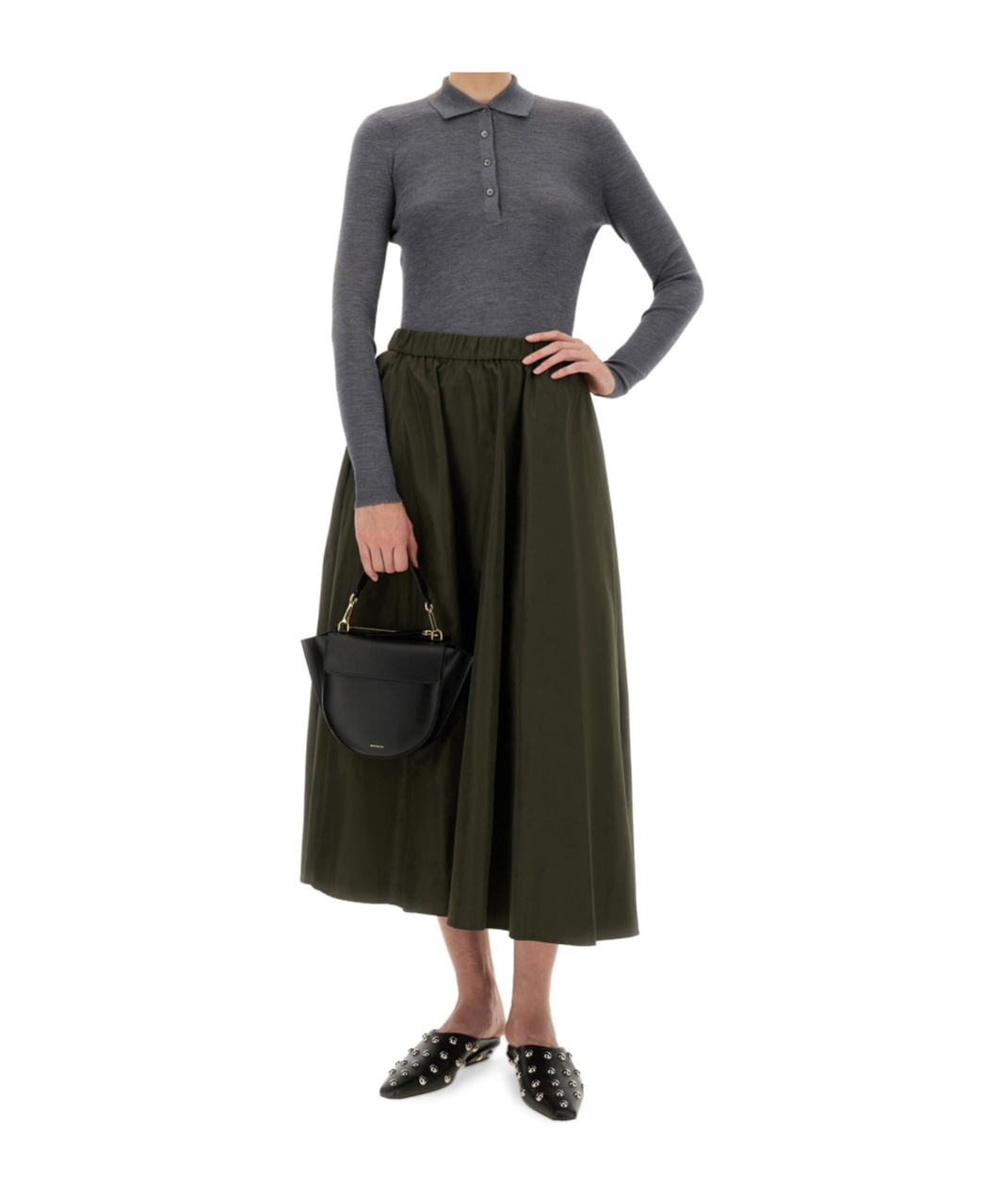 Aspesi Flared Midi Skirt With Flattering Silhouette In Multi