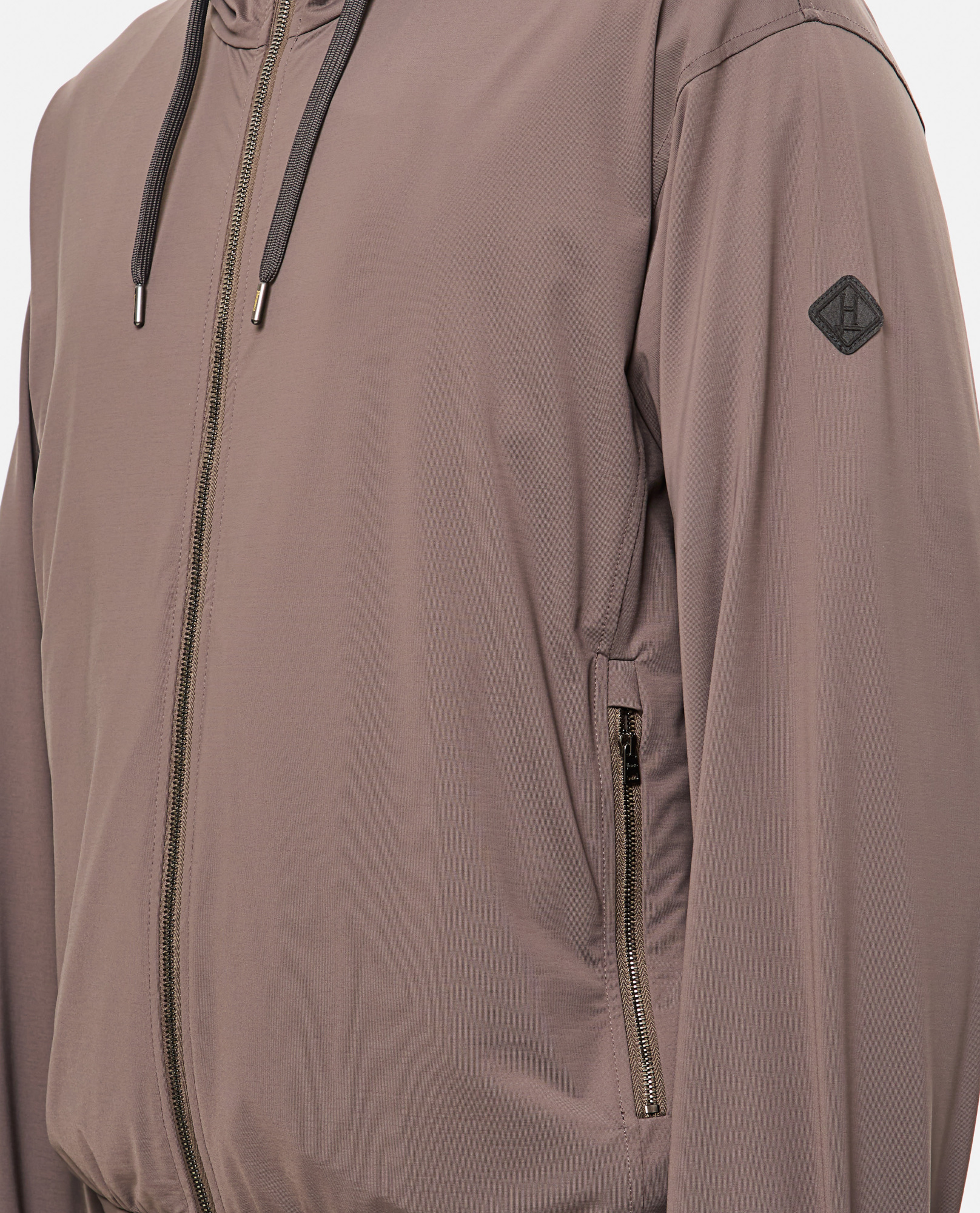 Herno Hooded Sweatshirt With Zip In Gray
