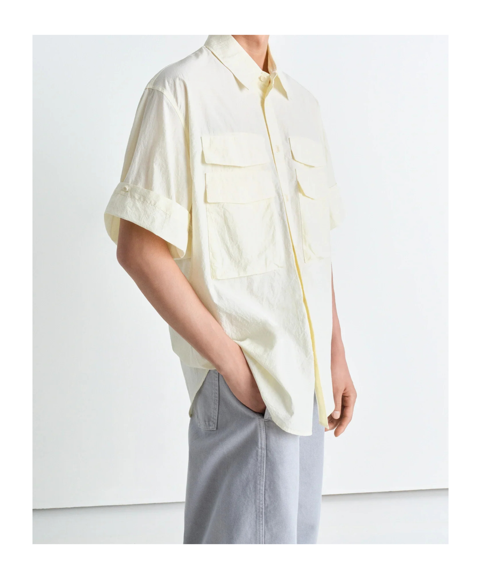 Lemaire Utility Shirt In Almond Milk