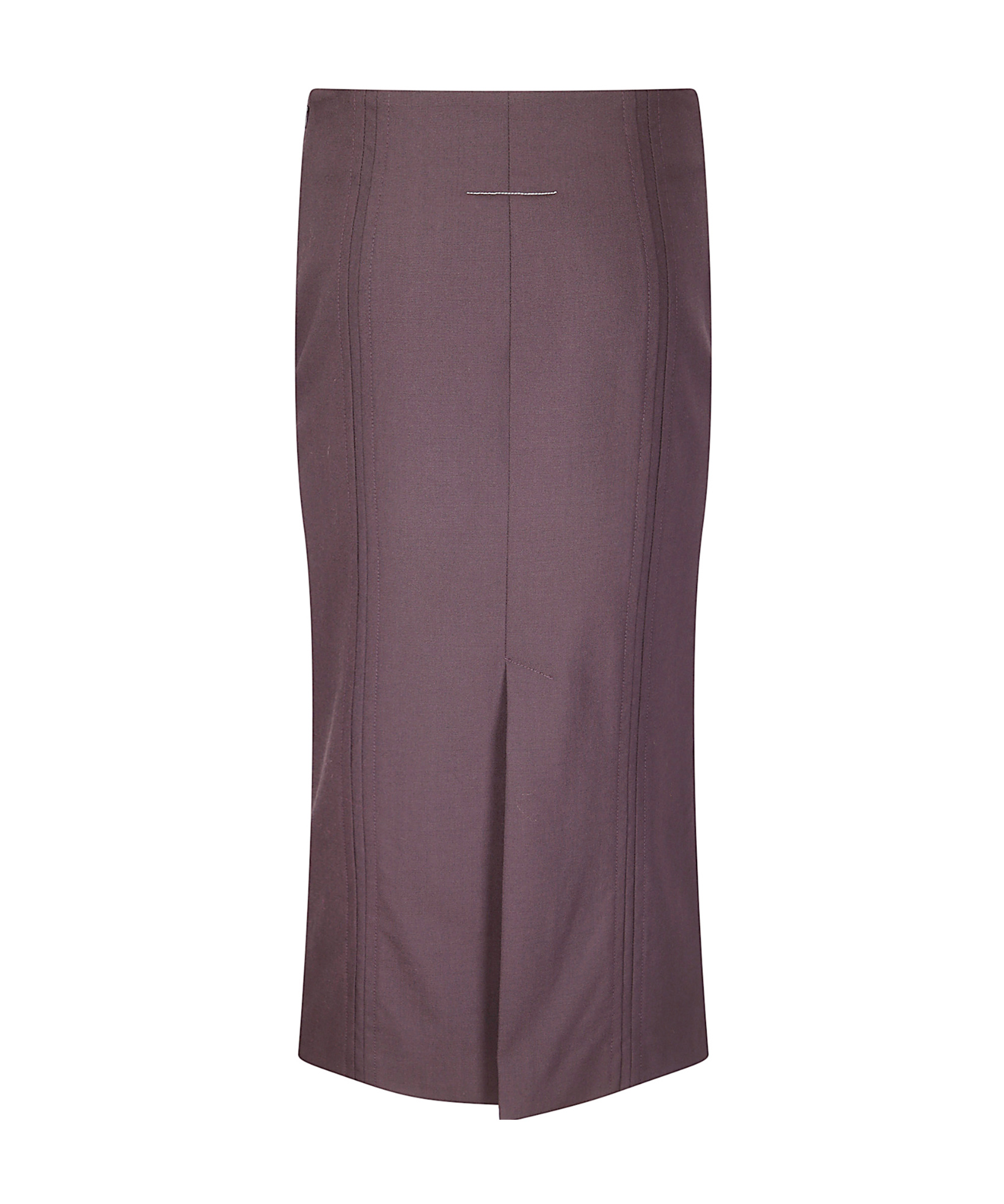 Mm6 Maison Margiela High-waisted Pencil Skirt With Side Zipper In Purple