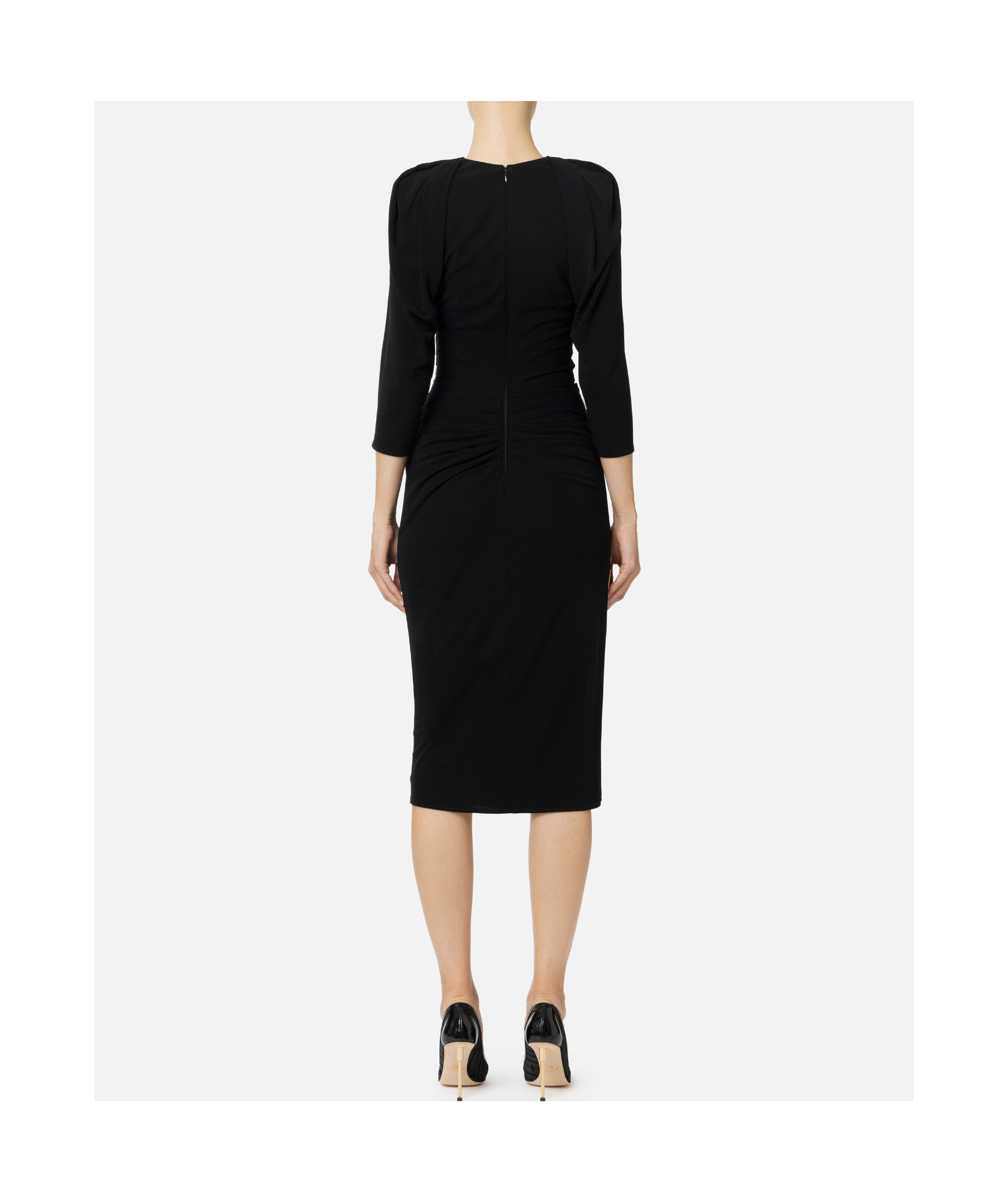 Elisabetta Franchi Midi Dress In Black