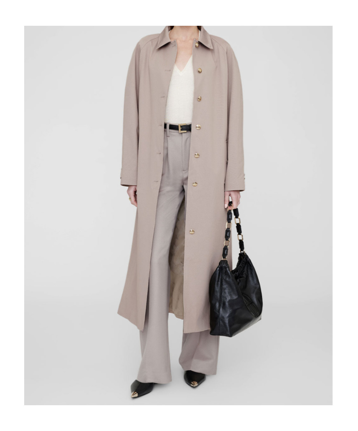 Shop Anine Bing Randy Trench Coat In Nude