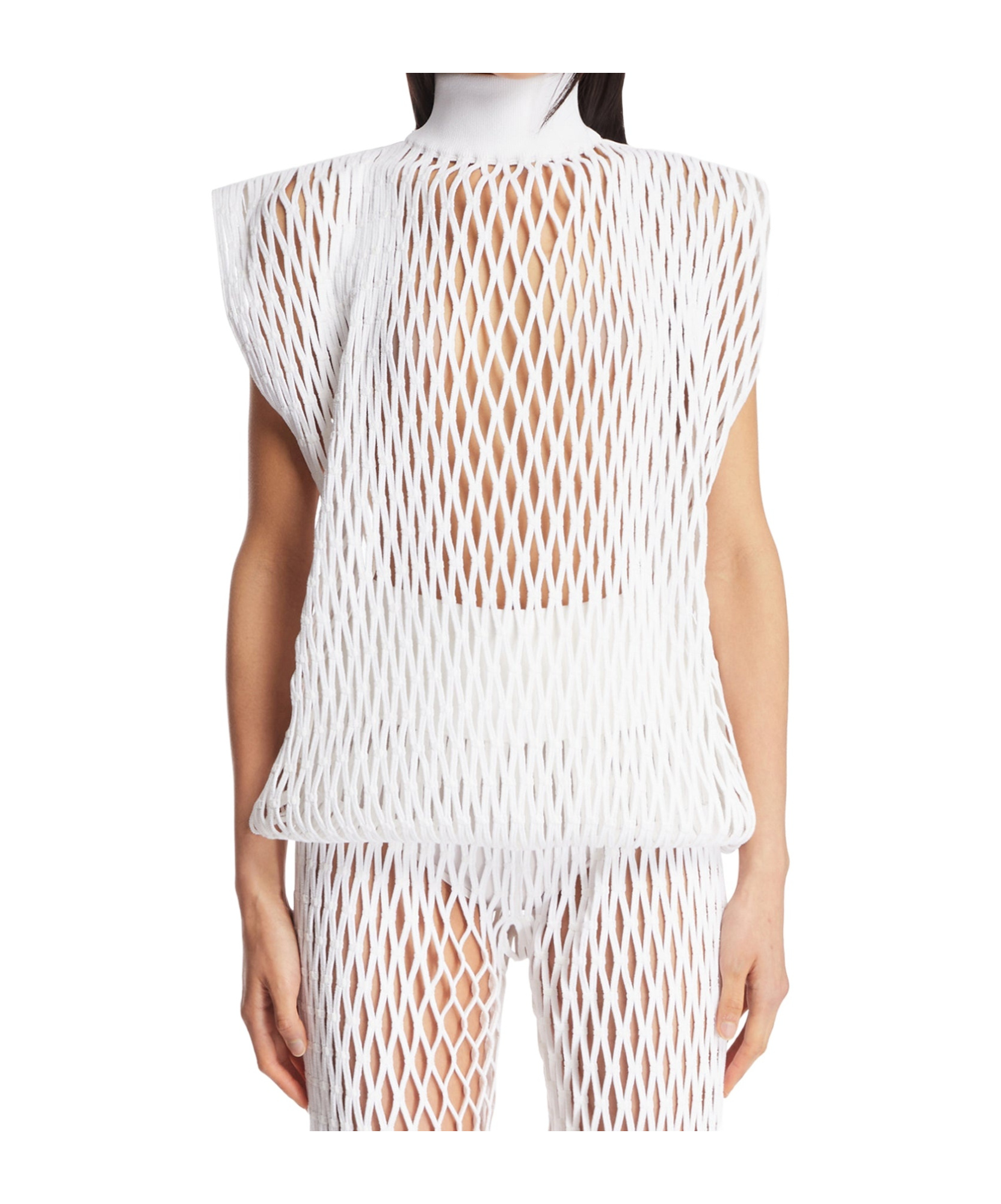 Shop Alaïa Knit Oversized Top In White