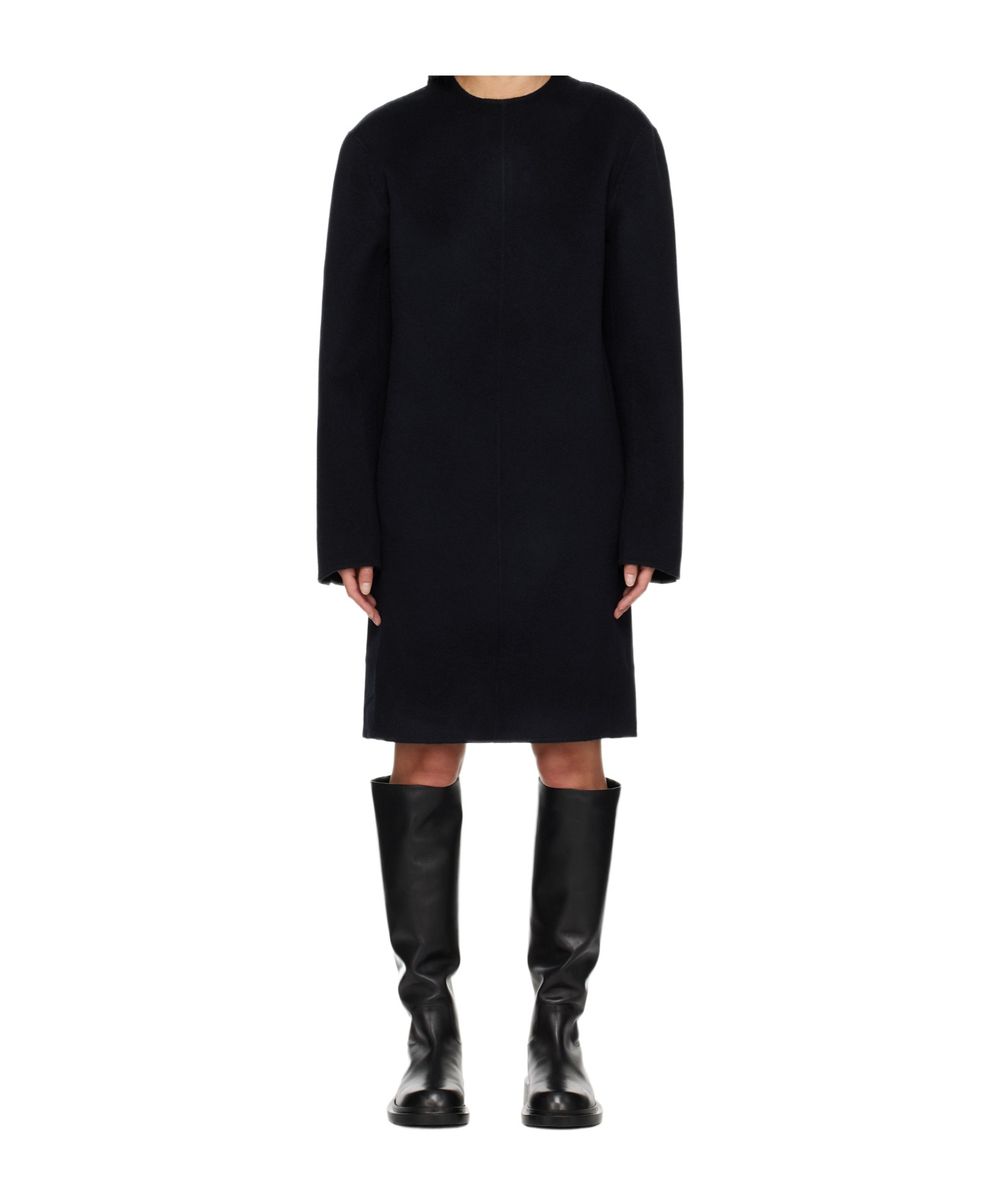 Totême Broad Midi Dress In Black