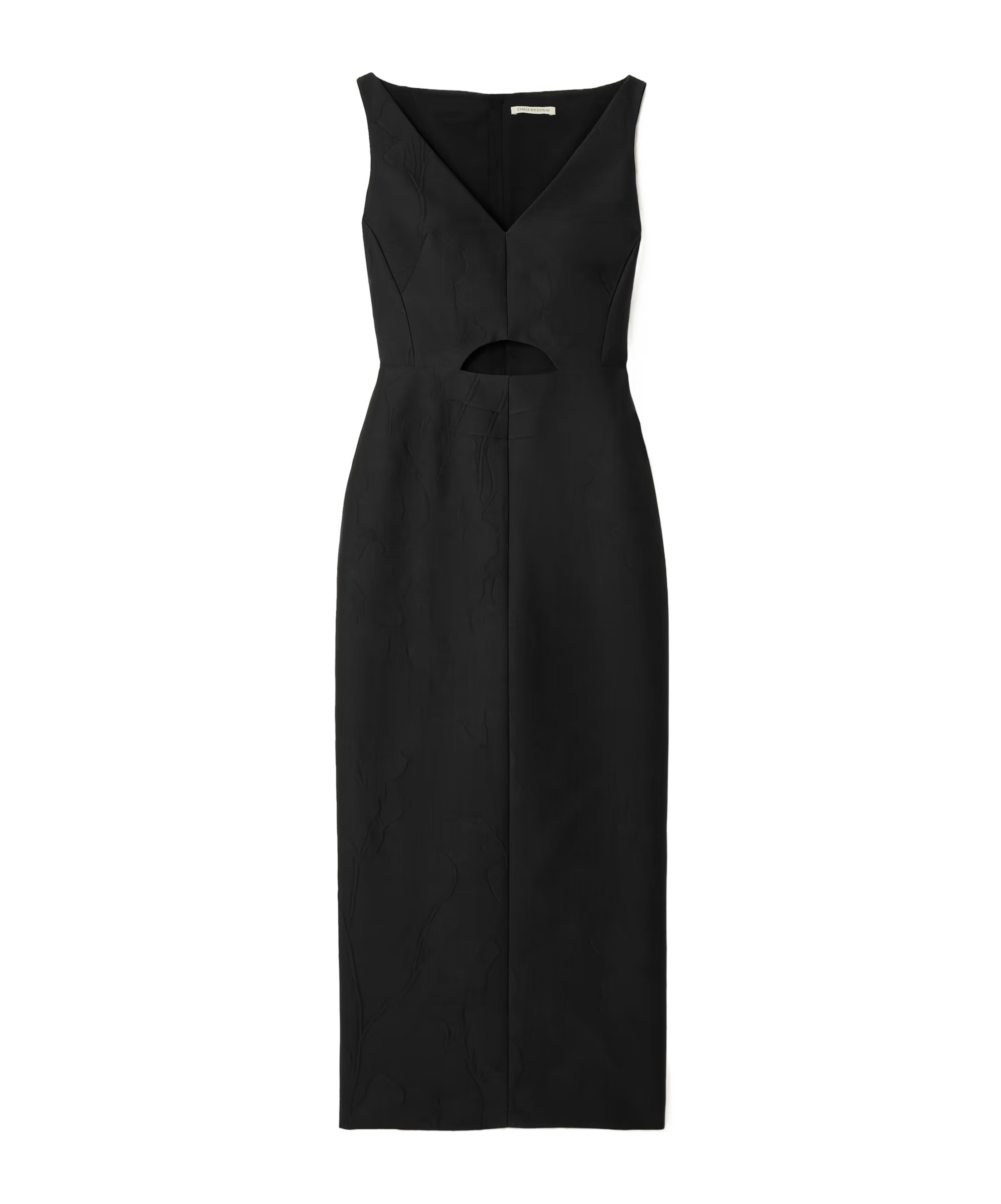 Emilia Wickstead Ilyse Cutout Cloqué Midi Dress In Brown