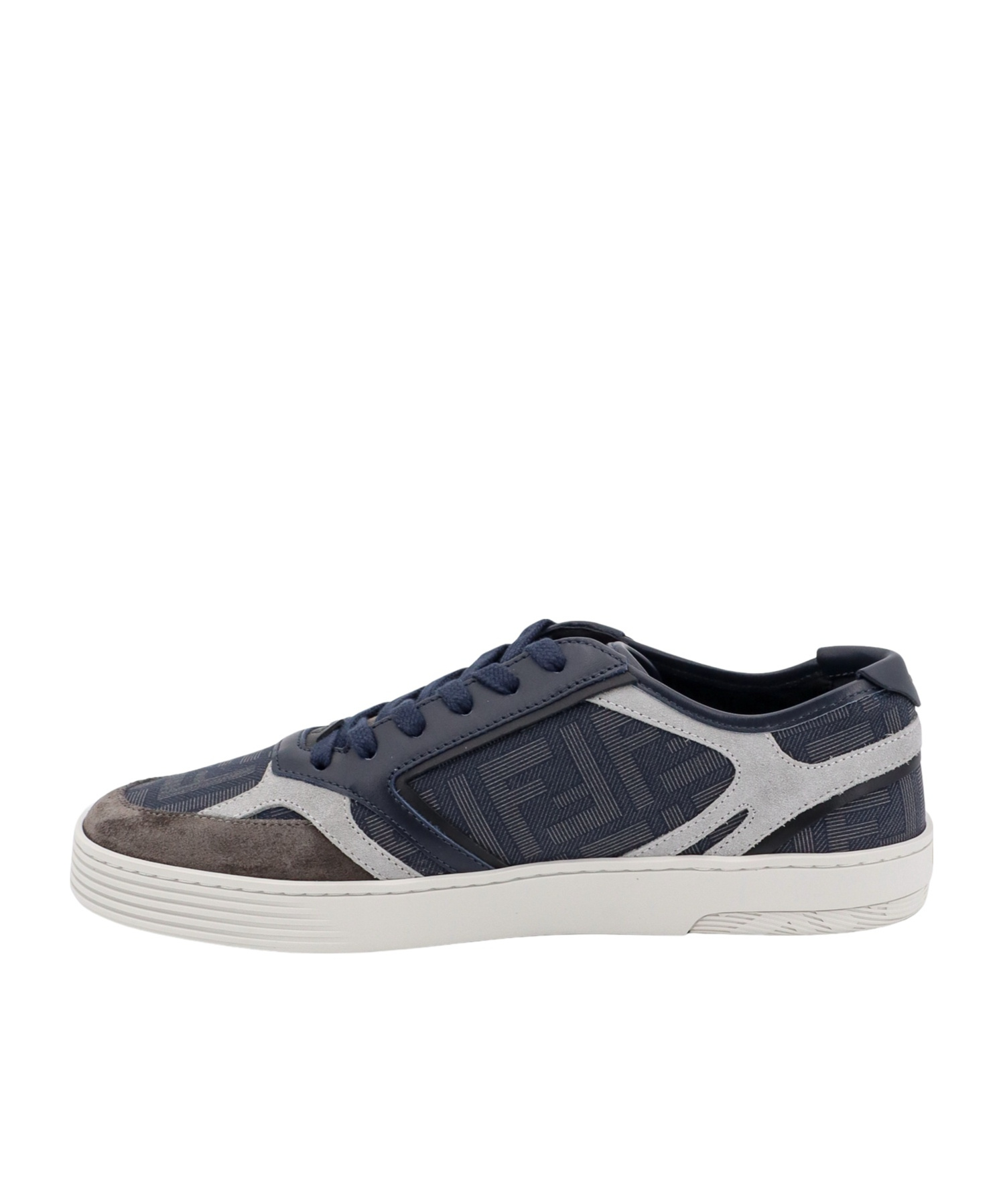 Fendi Man Step Man Grey Sneakers In Black