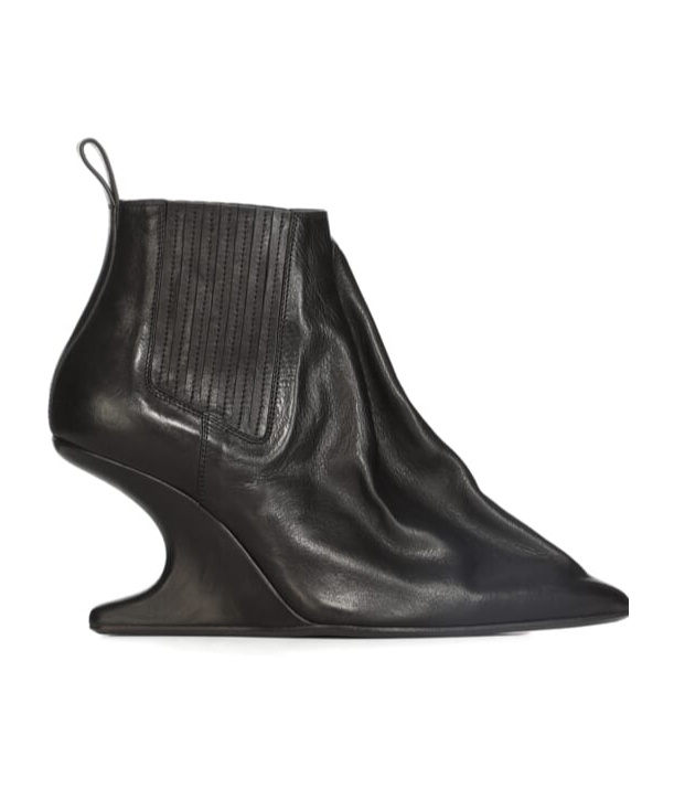Rick Owens Ankle Taco Leather Boots In Black