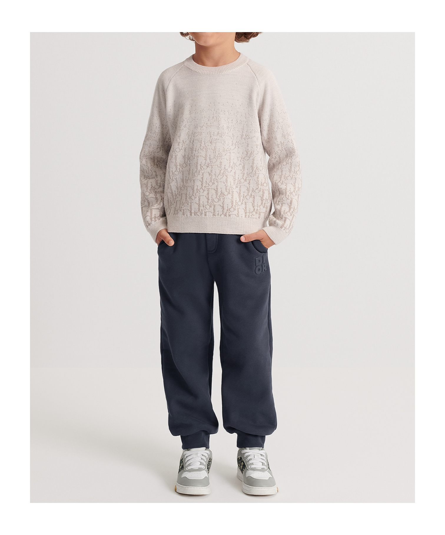 Dior Round-neck And Long-sleeved Sweater In White