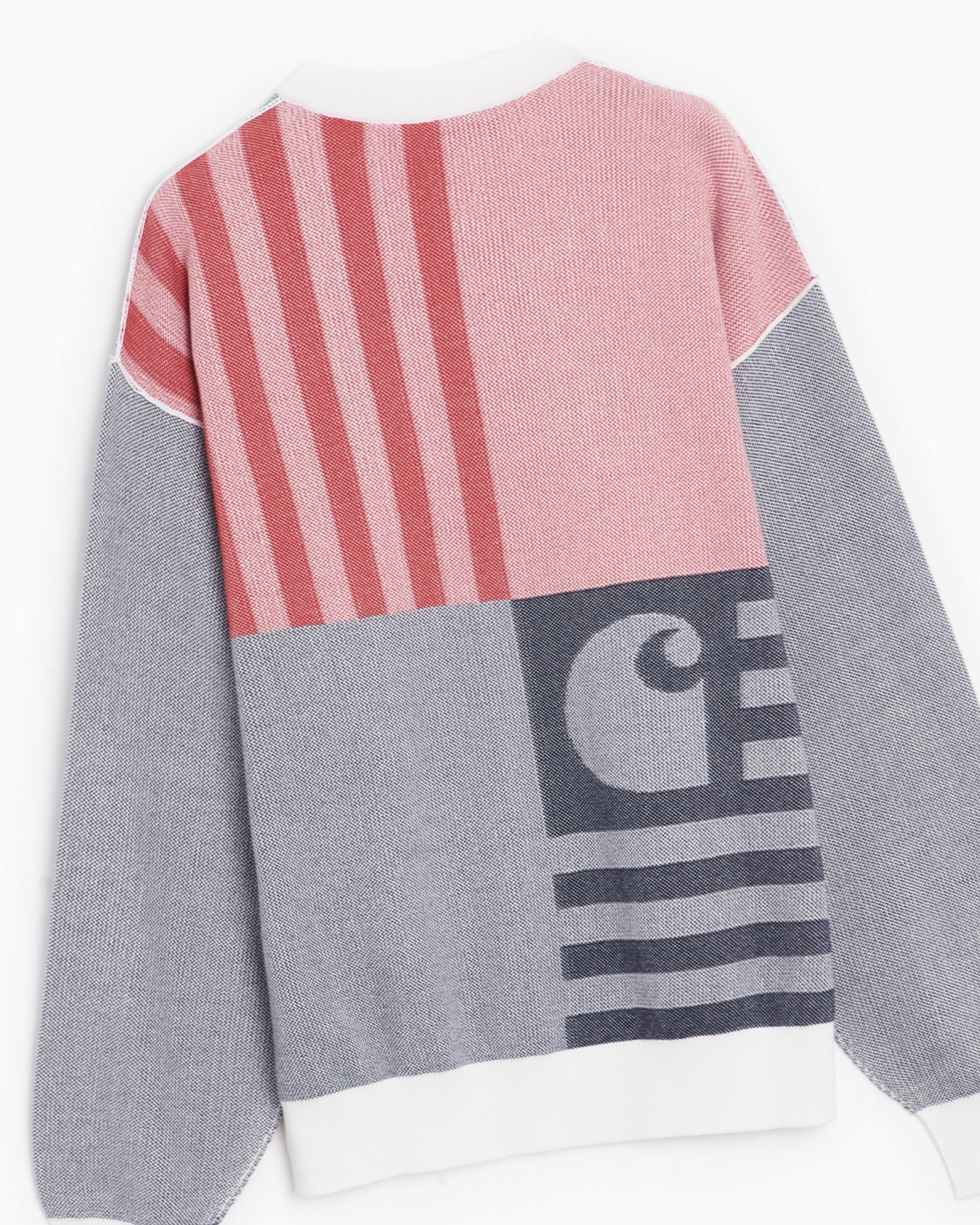 Carhartt Intarsia-logo Long-sleeve Jumper In Gray