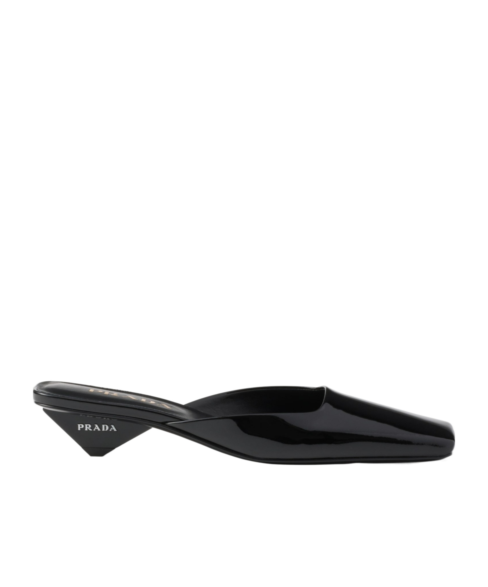 Prada Satin Square-toe Ballerina Mule Pumps In Black
