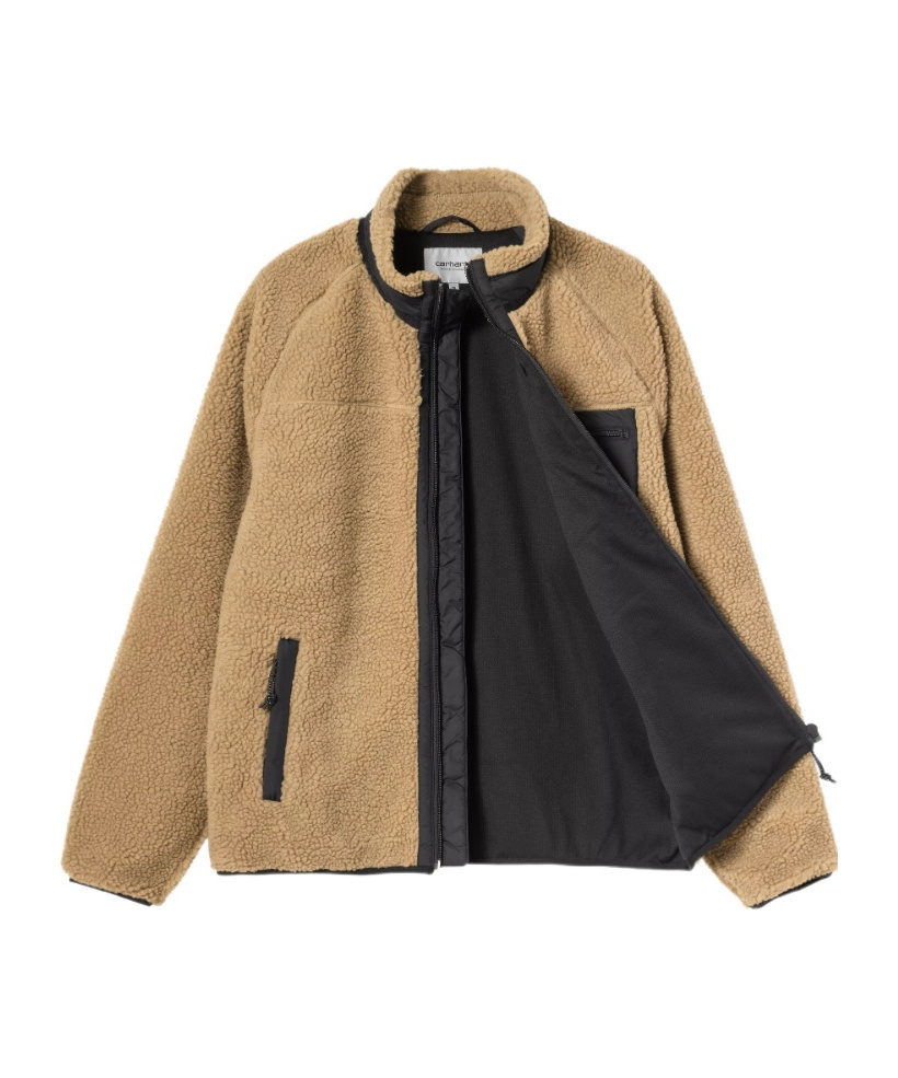 Carhartt Liner Jacket With High Collar And Pockets In Brown