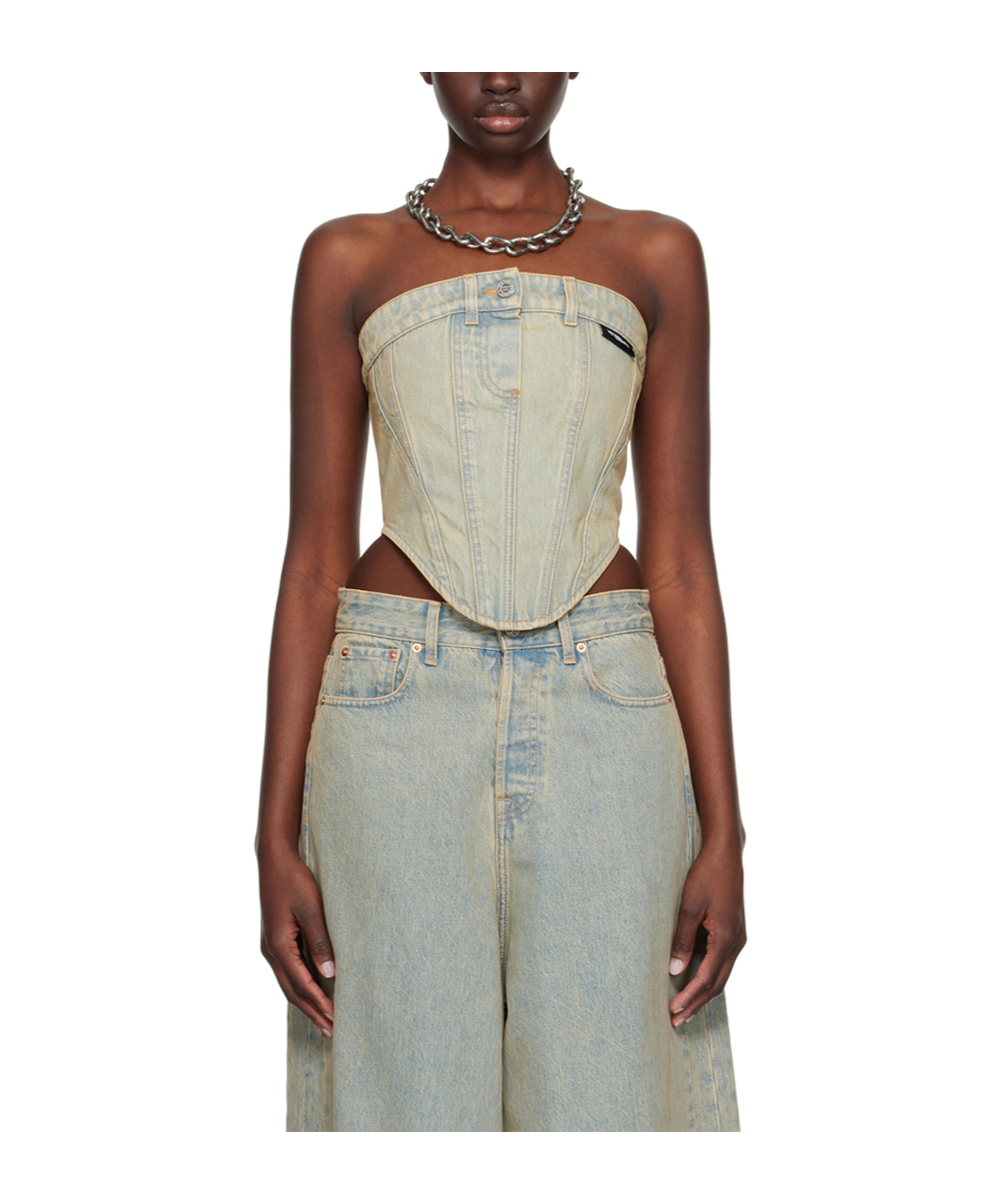 Vetements Faded Splicing To Wipe The Chest. In Gray