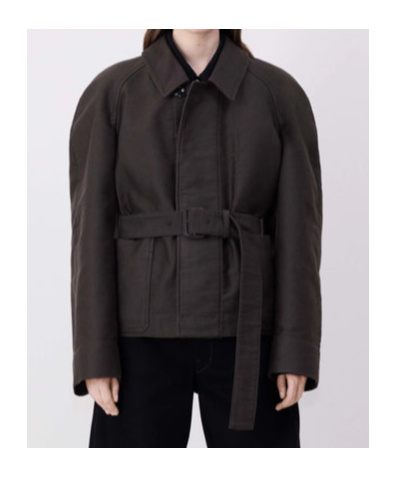 Lemaire Button Fastened Belted Jacket In Black
