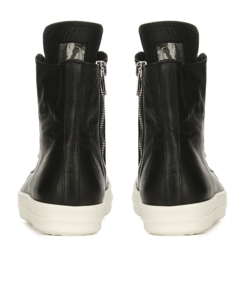 Rick Owens Leather Sneakers In Black