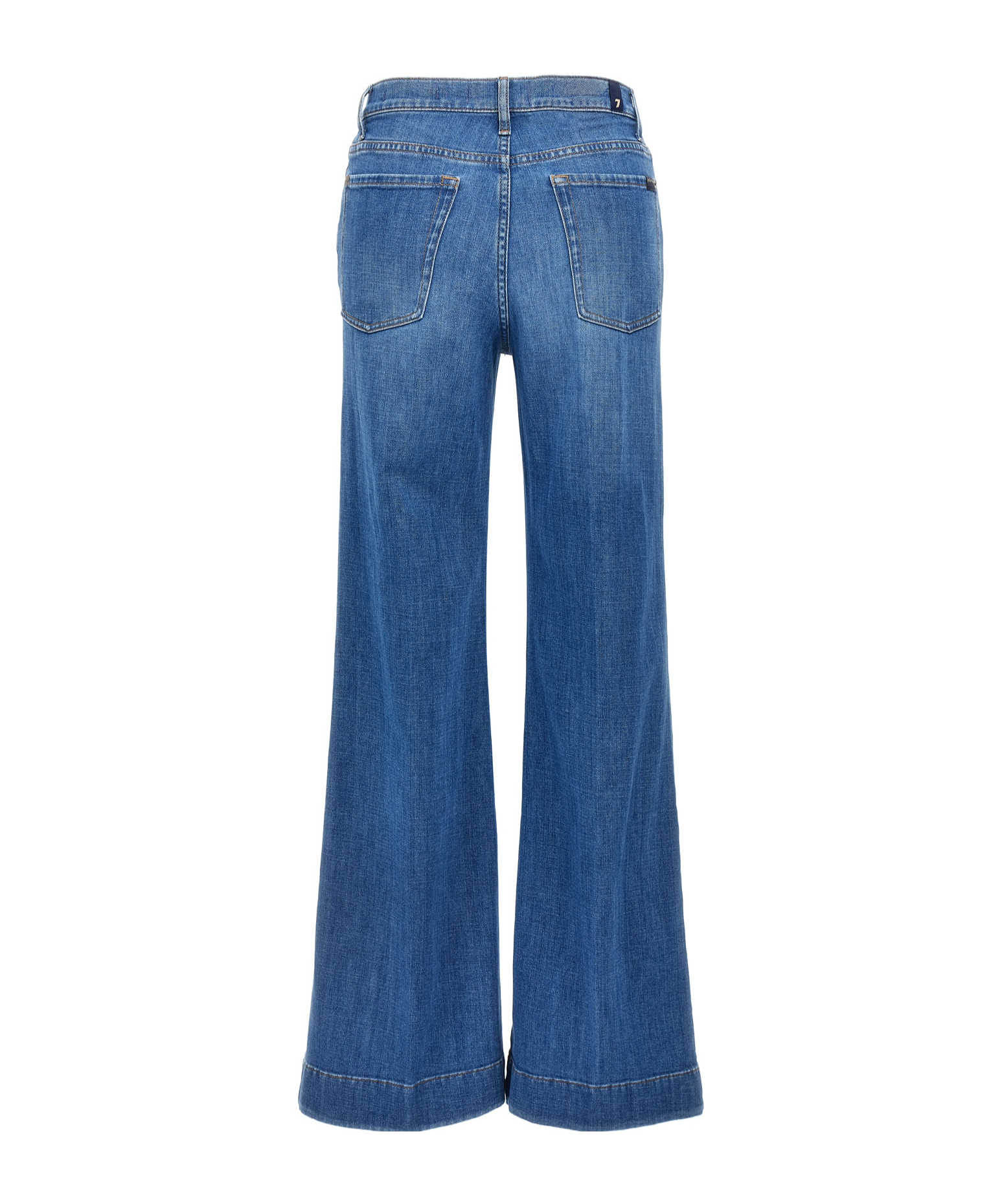 7 For All Mankind High-rise Flared Jeans Pants In Blue
